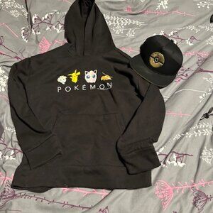Pokemon hoodie and NWT Ball cap